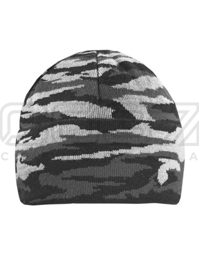 Шапка вязаная Winter 2-х нитка с отворотом цв.кмф. серый тк.акрил