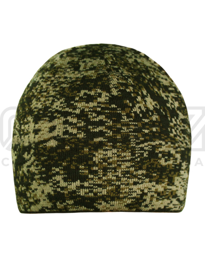 Шапка вязаная Claus 2-х нитка без отворота цв.цифра зелёный тк.акрил
